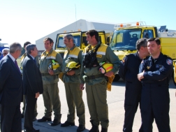 Los retenes de incendios forestales de MATINSA, asisten al homenaje a los participantes en la lucha contra los incendios forestales